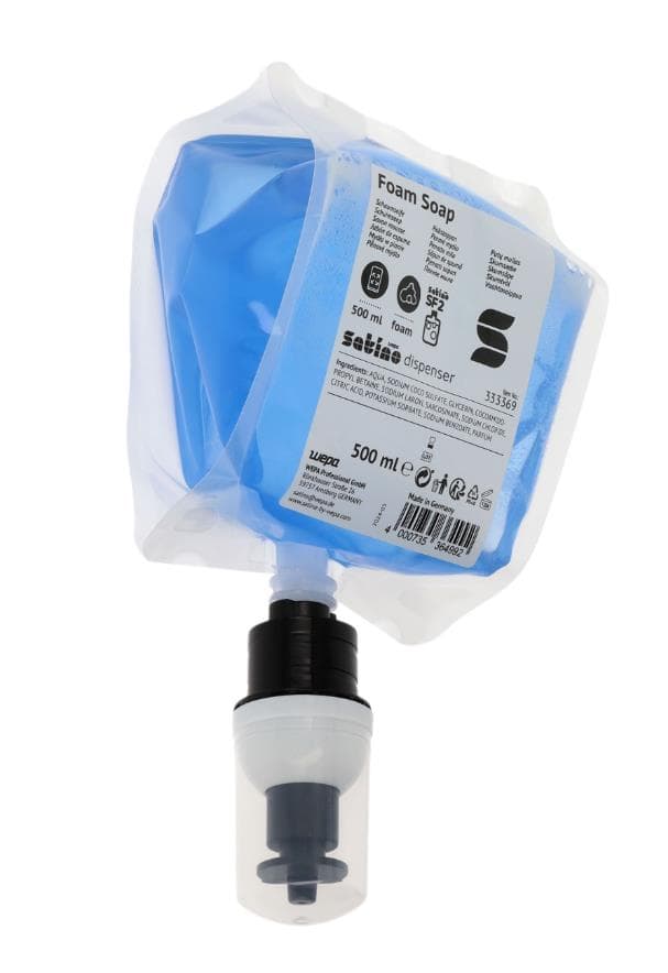 Savon mousse Satino, parfumé, sans allergènes, sachet de 500 ml, SF2