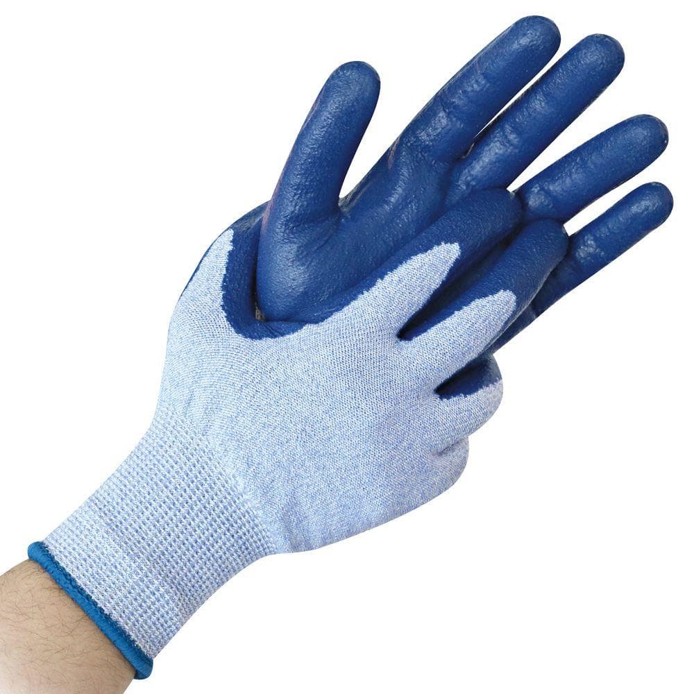 Gants résistants aux coupures, longueur 23 cm, revêtement PU, bleu, taille S