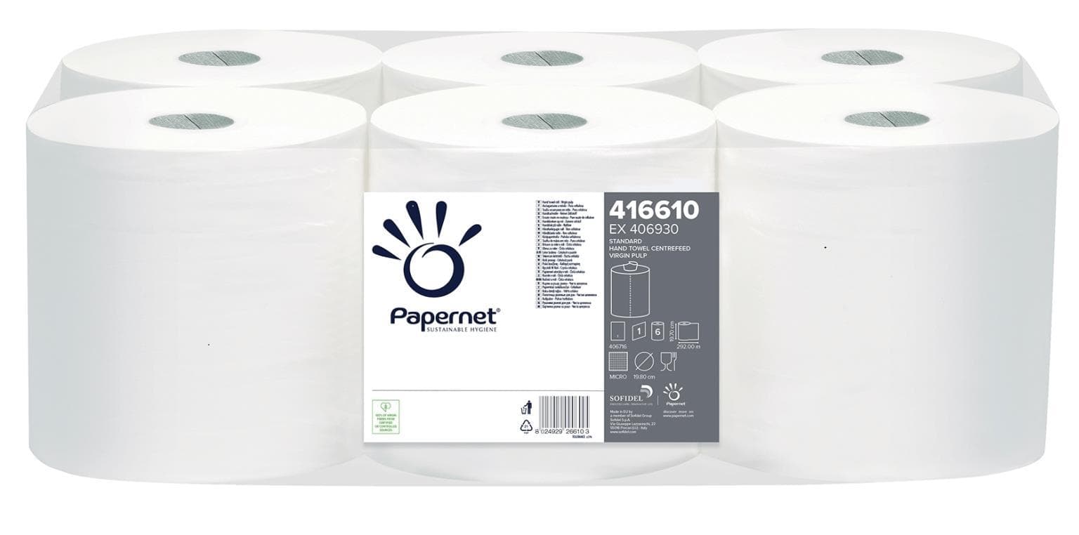 Rouleaux de chiffons de nettoyage « Uniaction White » (Midi) 1 pli, 20 cm x 292 m, sans perforation