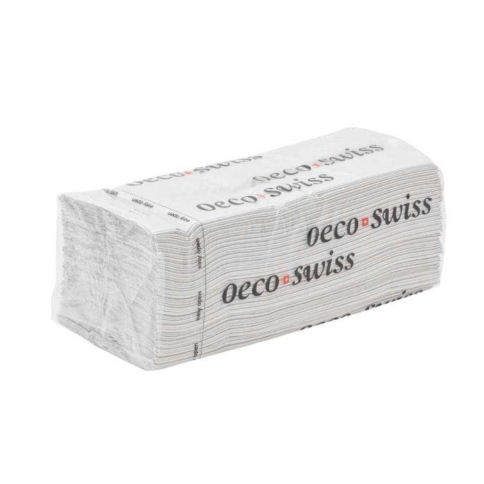 Serviettes pliées Oeco Swiss Plus, pliées en C, 2 plis, 25 x 33 cm, 100 % recyclées,