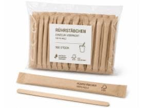 Agitateurs en bois, 110 mm, emballés individuellement