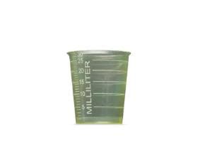Medikamenten Becherli, gelb 30 ml, graduiert