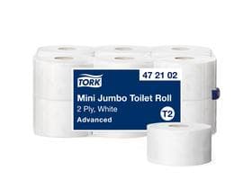 WC-Papier Tork Mini Jumbo, Tissue hochwe Adcanced, (T2), 2-lagig, 9.5 x 20 cm,