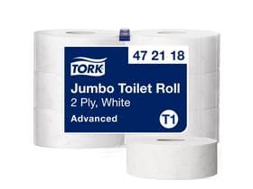 WC-Papier Tork Advanced Jumbo T1, Zellstoff, weiss, 2-lagig, 9.5x20 cm,