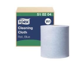 Lingettes de nettoyage Tork Premium, W1, bleues, 1 pli, 1000 feuilles, 42 x 38 cm.