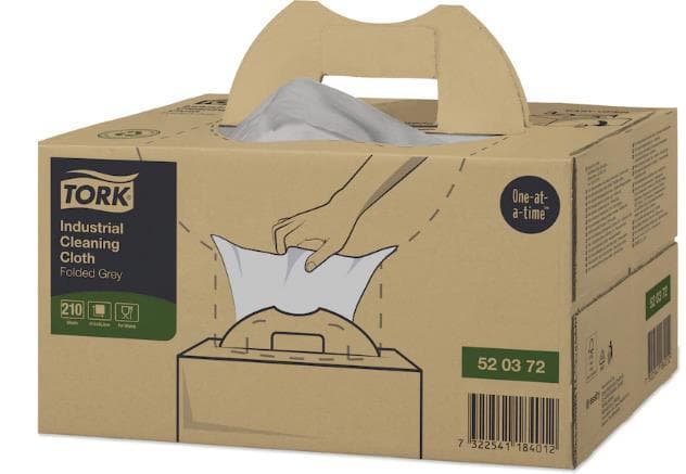 Chiffon de nettoyage Tork Industrie, tissu non tissé gris pour boîtier de téléphone portable, 1 pli, 35,5 x 41,5 cm