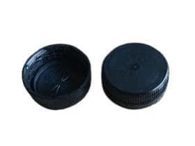 Tethered Deckel, schwarz, mit Halteband, zu PET-Weithalflaschen 330 ml und 500 ml