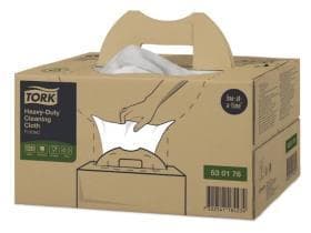 Chiffons de nettoyage Tork Premium, tissu non tissé blanc, 1 pli, 35,5 x 61,5 cm, pliés,