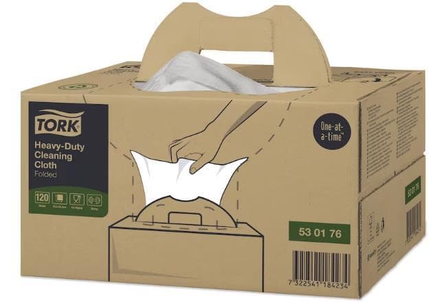 Chiffons de nettoyage Tork Premium, tissu non tissé blanc, 1 pli, 35,5 x 61,5 cm, pliés,