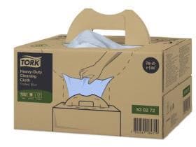Chiffons de nettoyage Tork Premium, non tissés bleus, 1 épaisseur, 35,5 x 41,5 cm, pliés,