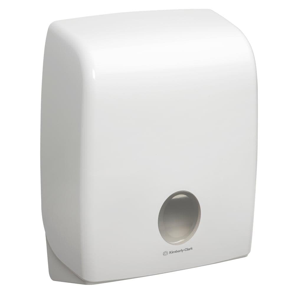 Distributore di asciugamani piegati Aquarius, bianco, H 40,7 x L 31,7 x P 14,7 cm, con coperchio trasparente