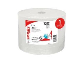 Rouleaux d'essuie-tout Wypall L10 blancs 1 pli 23,5 x 38 cm, perforés, 1000 lingettes.