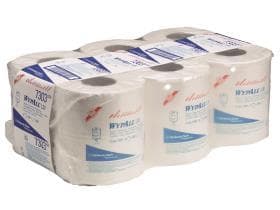 Rouleaux de chiffons de nettoyage Wypall L20 blancs 2 plis 20,5 x 38 cm, perforés, 300 chiffons