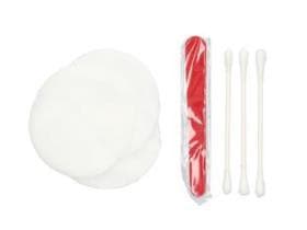 Kit de soins du corps/kit cosmétique, composé de : disques de coton, cotons-tiges