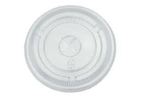 Couvercle plat rPET, avec fente transversale, Ø 95 mm, pour Clear Cup Art.No.