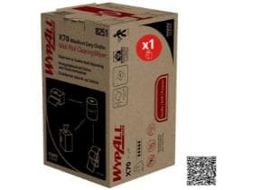 Rouleaux de chiffons de nettoyage Wypall X70 Power Clean, bleus, 31 x 31 cm, perforés, 215 lingettes.