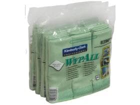 Chiffons de nettoyage en microfibre Wypall, verts, pliés en 4, 40 x 40 cm, polyester-polyamide