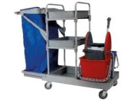Reinigungswagen KS ACE CAR 07, grau, 125 x 67 x 118 cm, mit Kunststoffplatt-
