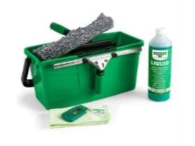 UNGER ErgoTec Profi Glasreinigungs Set 6-teilig, 12-Liter Eimer