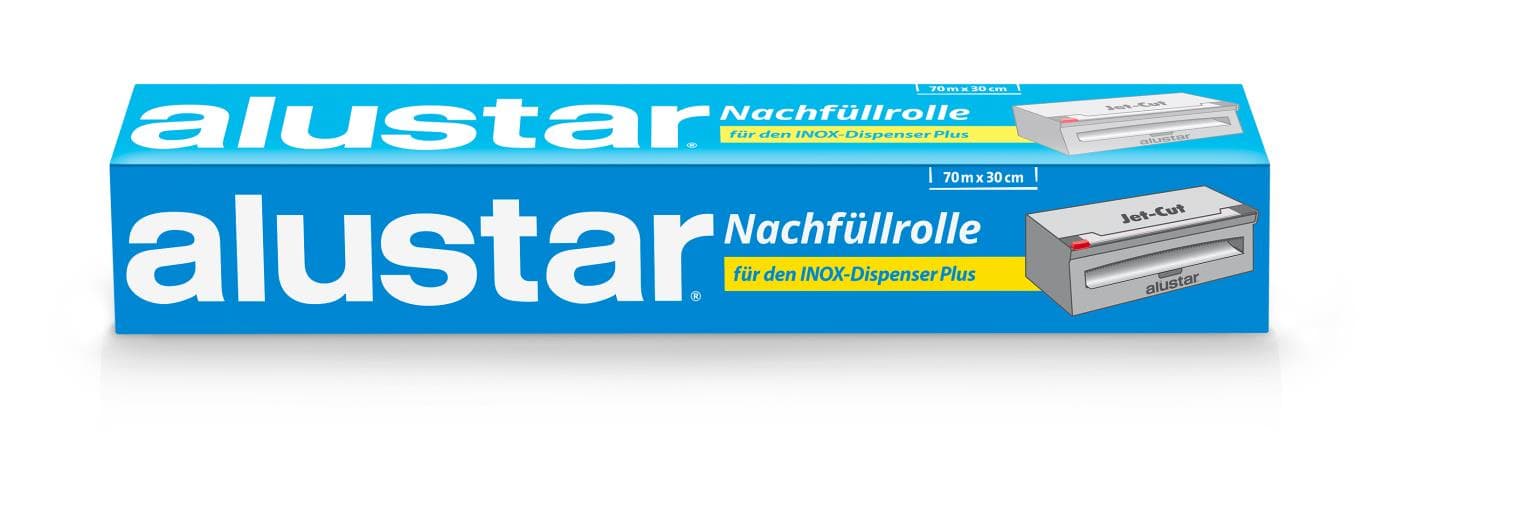 Rouleau de recharge de papier aluminium 30 cm x 70 m pour distributeur Jet-Cut Inox