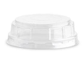 Couvercle de bac en rPET transparent, hauteur de 107 mm, diamètre de 33 mm, plat sur le dessus, compatible avec