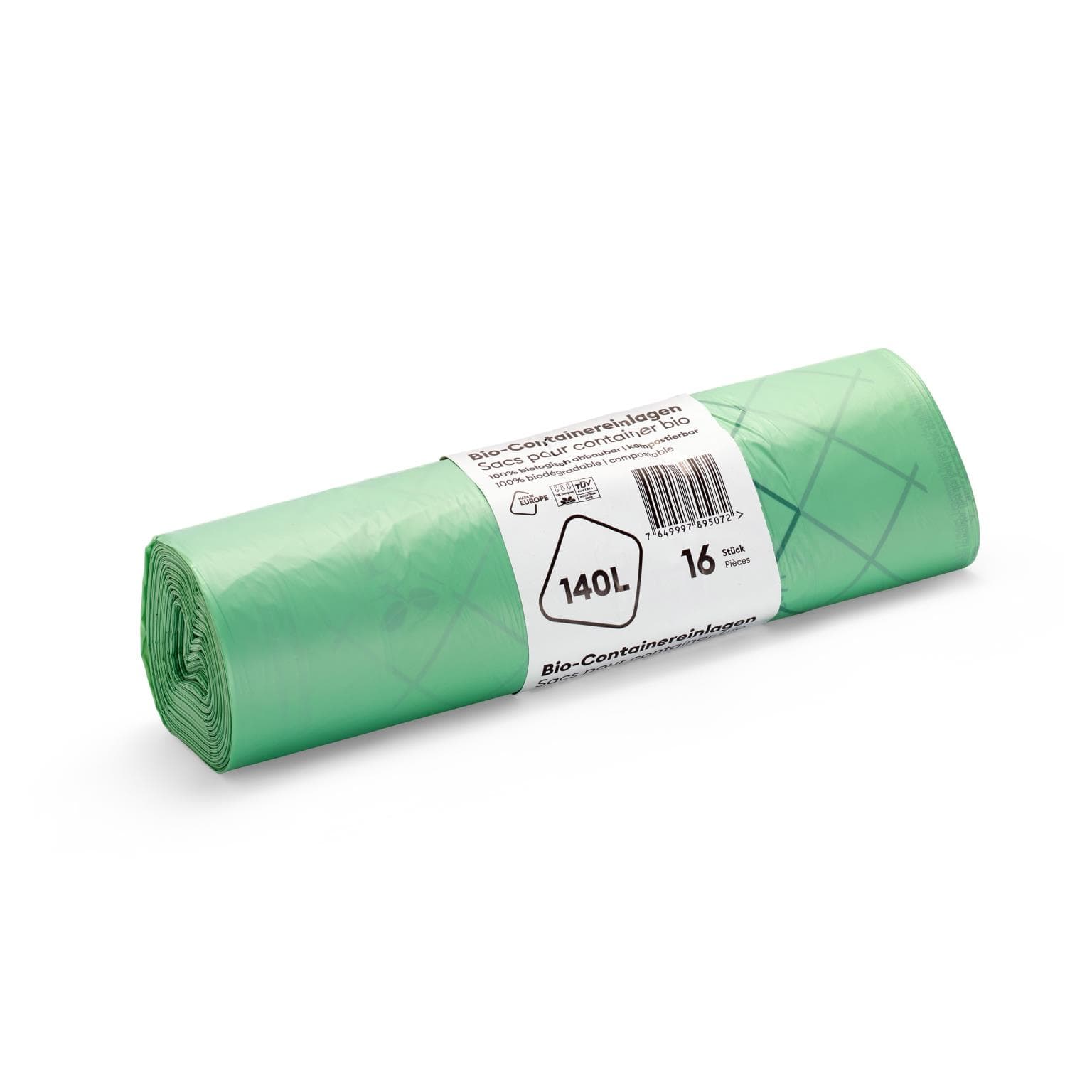 Inserts de conteneur BIO 140 litres 570+330x1300 mm, 22 my, verdâtre