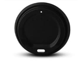 Couvercle PS noir, avec trou pour boire, ø 80 mm, adapté pour mug à café 2 dl