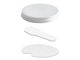 Couvercle plat en carton blanc, ø 94 mm, adapté aux pots à glace 250 cc + 290 cc