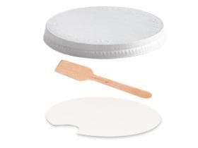 Couvercle plat en carton blanc, ø 72 mm, adapté au gobelet à glace C15101, avec