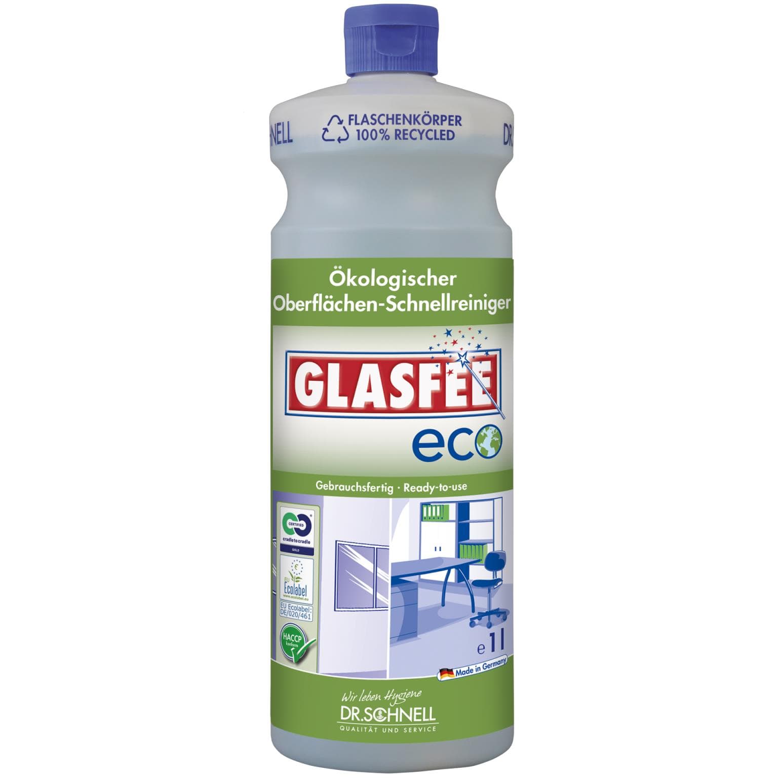 GLASFEE ECO, nettoyant vitres écologique pour le nettoyage courant, prêt à l'emploi