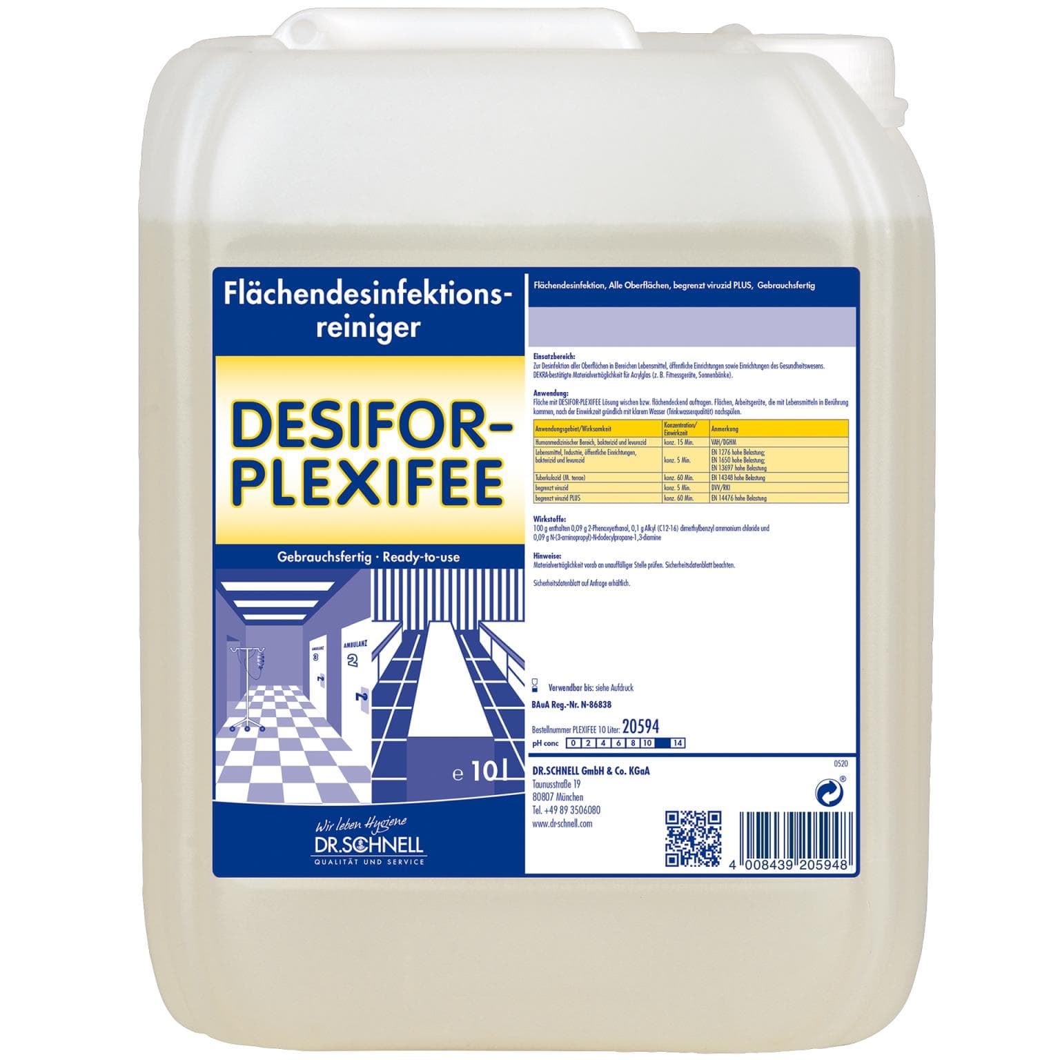 DESIFOR-PLEXIFEE, disinfezione delle superfici limitatamente virucida plus, per tutte le superfici