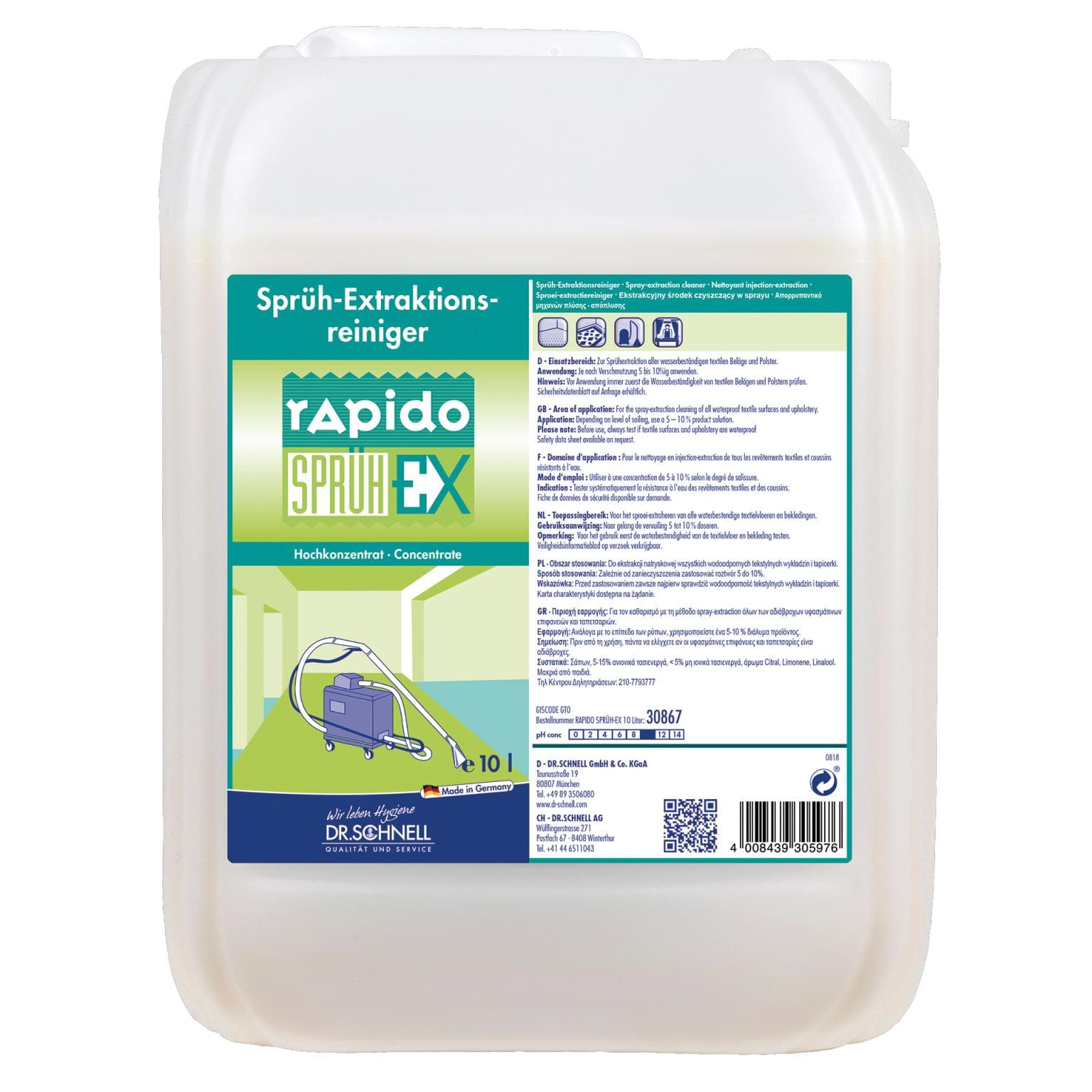 RAPIDO SPRAY-EX, pulizia ad estrazione a spruzzo per una perfetta pulizia profonda