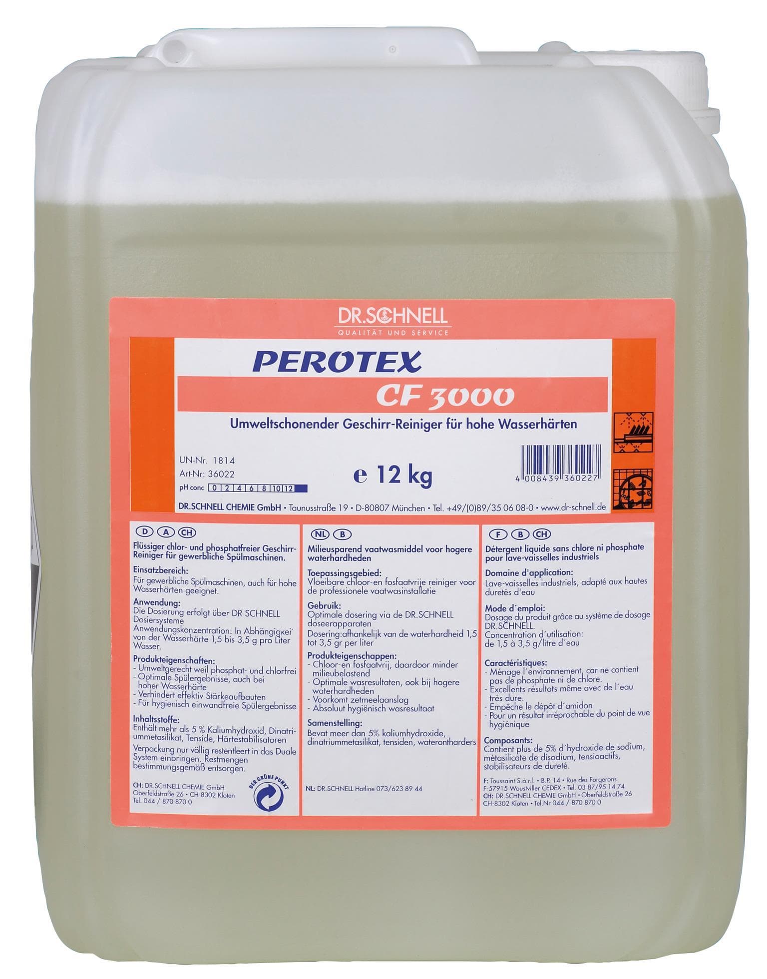 Perotex CF3000, detersivo liquido per piatti concentrato ecologico,