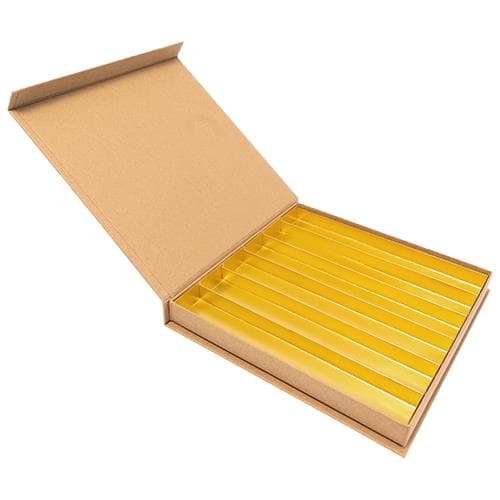 Luxbox avec fermeture magnétique, Kraft 205x205/30mm, livrée debout