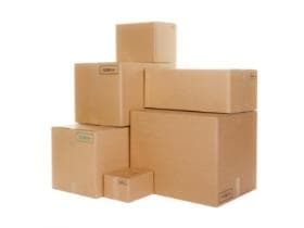 Scatola pieghevole a doppio strato, marrone/marrone, interno misure: 365x273x345 mm, Fefco 0201.