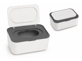 Boîte distributrice pour lingettes humides blanc/gris, 19 x 13 x 7,5 cm, plastique