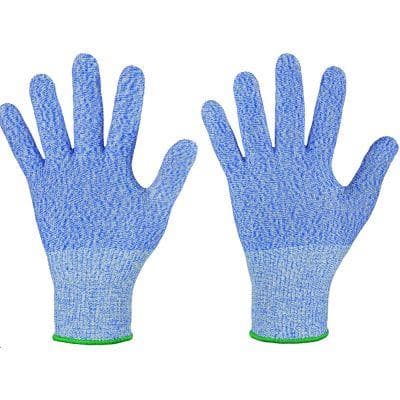 Gants de protection anti-coupure niveau C, tricot fin, sans couture, bleu, taille S,