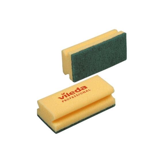 Tampon éponge jaune/vert, 7x15 cm