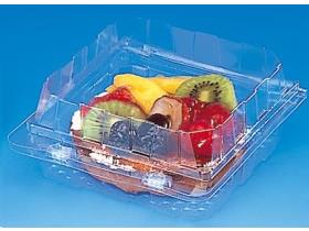 SCHALE QUADRATISCH MIT DECKEL  PET transparent, 100 x 100 x 35 mm