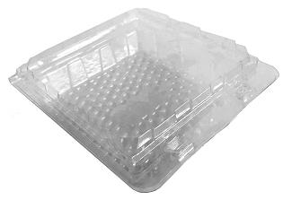SCHALE QUADRATISCH MIT DECKEL  PET transparent, 100 x 100 x 35 mm