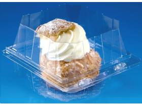 SCHALE QUADRATISCH MIT DECKEL  PET transparent, 100 x 100 x 80 mm