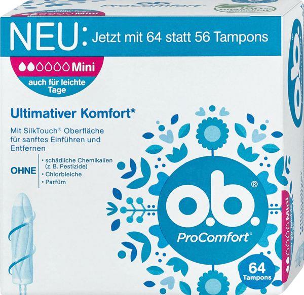 OB TAMPONS  pflanzlich, weiss, O.B. mini 64er