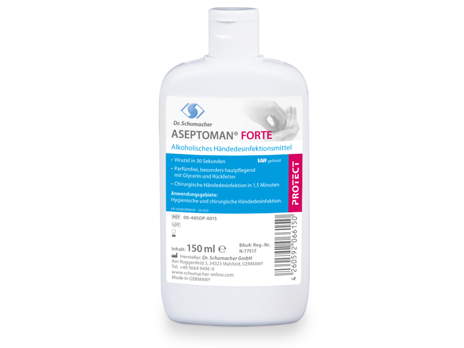 HÄNDEDESINFEKTION ASEPTOMAN FORTE  Aseptoman Forte, 150 ml Kittelflasche