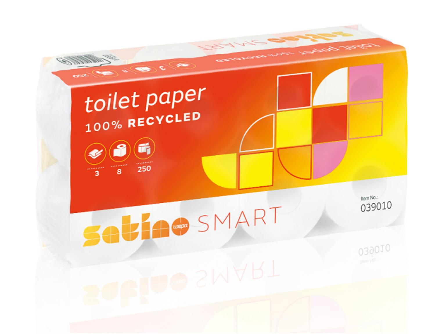 WC-PAPIER 3-LAGIG TOIPA  250 Blatt, 9.5 x 11 cm, Recycling