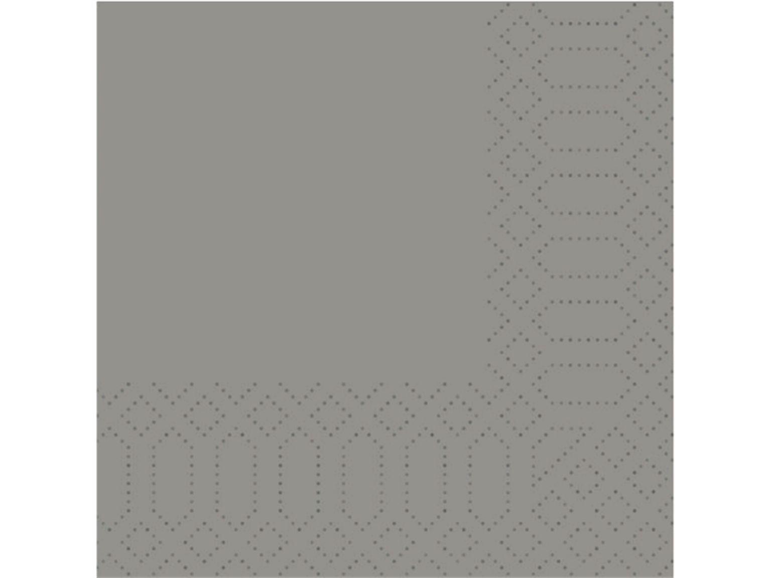 SERVIETTEN FASANA  24 x 24 cm, 3-lagig, 1/4 Falz, grau