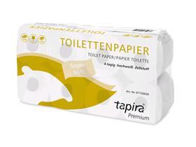 WC-PAPIER 4-LAGIG TAPIRA  150 Blatt, 9.5 x 13 cm, Zellstoff