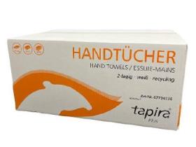 FALTHANDTUECHER 2-LAGIG TAPIRA  weiss, V-Falz, 24.4 x 21 cm