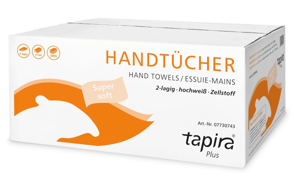 FALTHANDTUECHER 2-LAGIG  TAPIRA V-Falz 24 x 21 cm, hochweiss