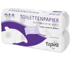 WC-PAPIER 3-LAGIG TAPIRA  250 Blatt, 9.5 x 11 cm, Zellst. - Scheitlin Papier WC-PAPIER 3-LAGIG TAPIRA  250 Blatt, 9.5 x 11 cm, Zellst.