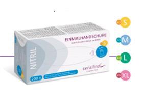 HANDSCHUHE NITRIL 200 Stck  Grösse L, Sensilind, puderfrei, blau